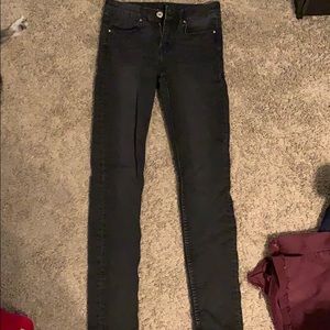 Black jeans with little color distress